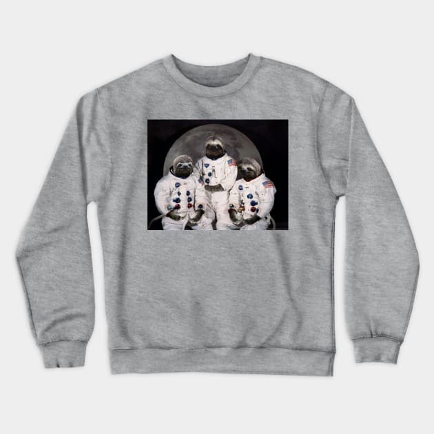 Astronaut Sloths on the way to the moon - Print / Home Decor / Wall Art / Poster / Gift / Birthday / Sloth Lover Gift / Animal print Canvas Print Crewneck Sweatshirt by luigitarini